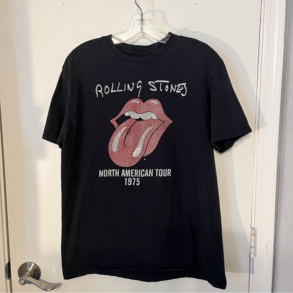 The Rolling Stones T-Shirt North American Tour 1975 graphic logo size large